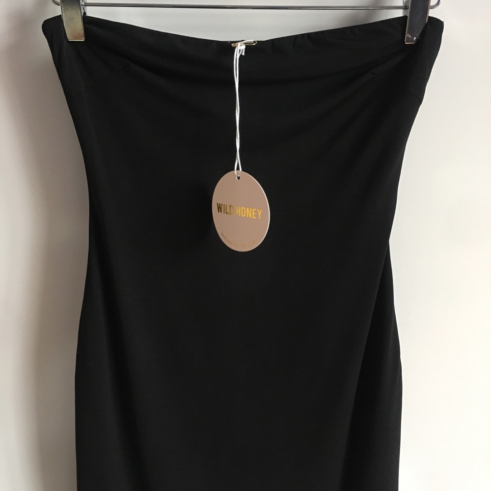 Wild Honey Strapless Black Mini Bodycon Dress - Picture 4 of 8